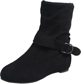 Ankle Booties for Women, Womens Retro Cowboy Boots Closed Toe Low Heel Combat Western Shoes Fringed Ankle Boots