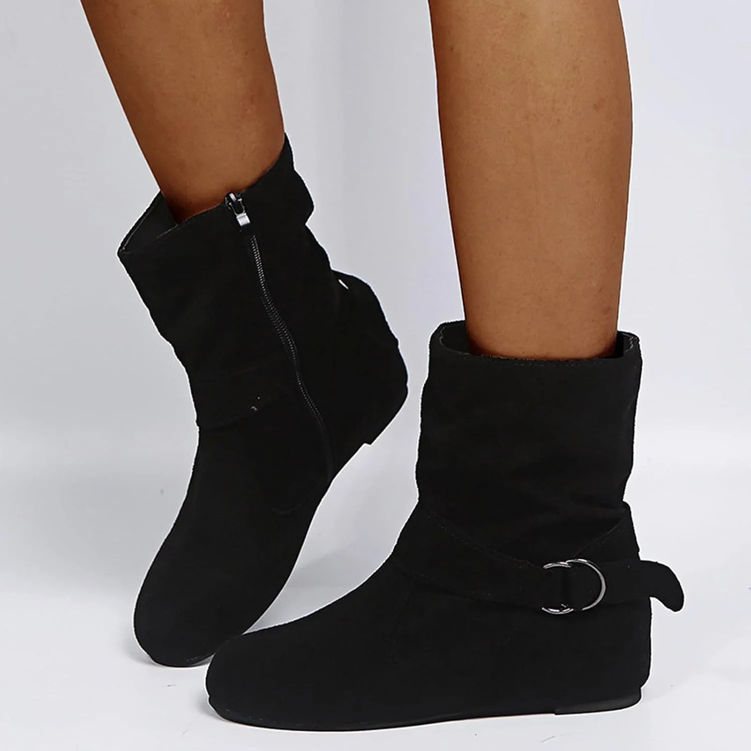 Ankle Booties for Women, Womens Retro Cowboy Boots Closed Toe Low Heel Combat Western Shoes Fringed Ankle Boots