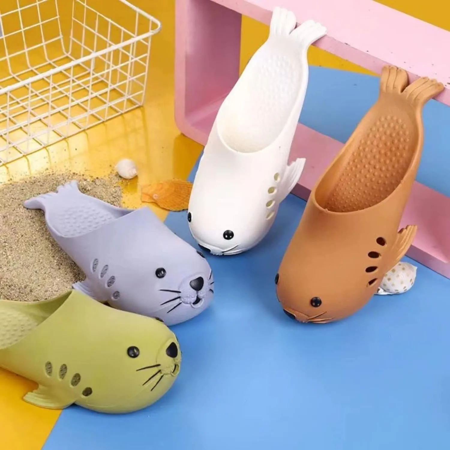 Cartoon Animal Slippers Summer Cute Home Shoes Bathroom Beach Slippers Unisex