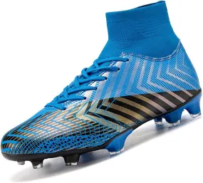 CERYTHRINA Mens Turf Soccer Cleats Athletic Firm Ground High-Top Football Soccer Shoe for Big Kids