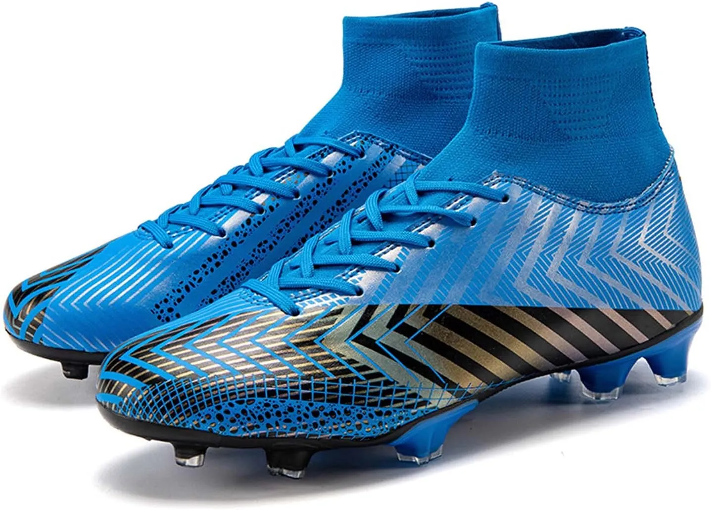 CERYTHRINA Mens Turf Soccer Cleats Athletic Firm Ground High-Top Football Soccer Shoe for Big Kids