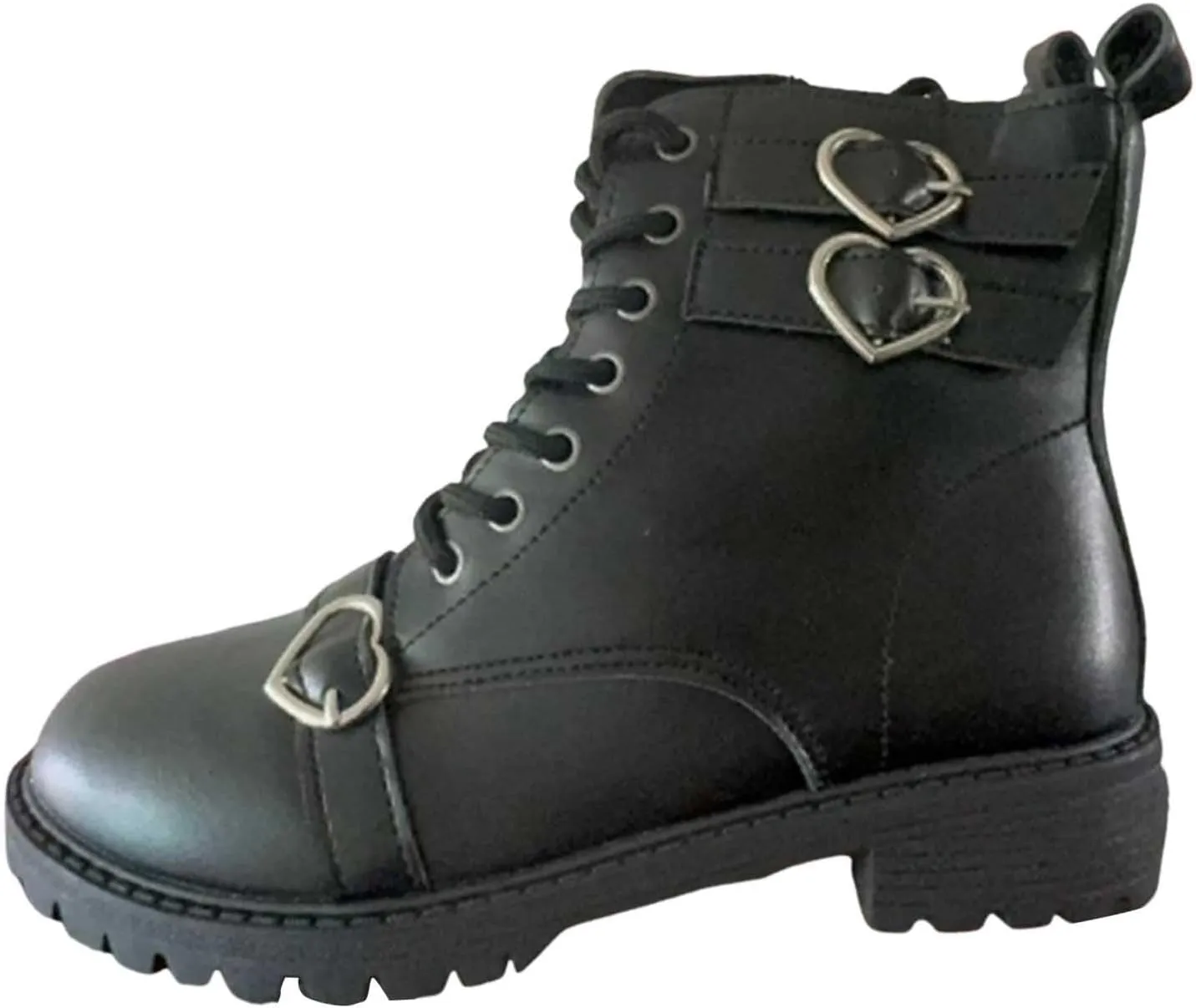 Chunky Boots for Women Short Boots Leather Boots Women's Retro Ankle Boots Low Chunky Block Heel Booties Shoes