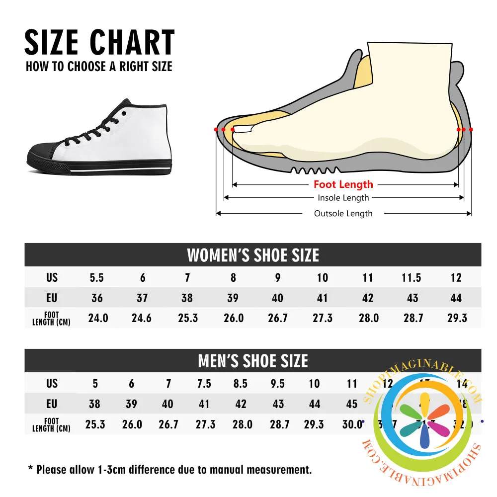Colorful Abstract Ladies High Top Canvas Shoes