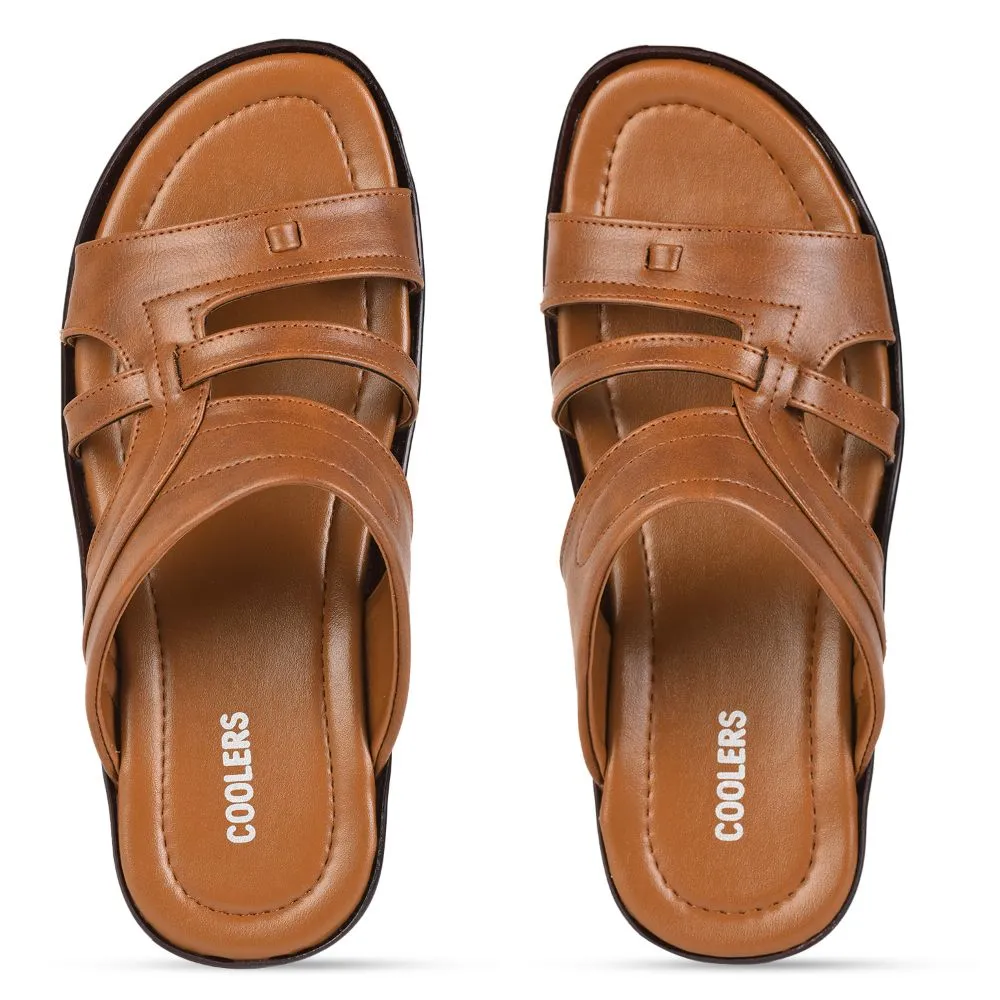 Coolers Casual (Tan) Slippers For Men COOL99-1 By Liberty