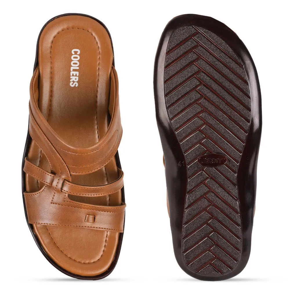 Coolers Casual (Tan) Slippers For Men COOL99-1 By Liberty