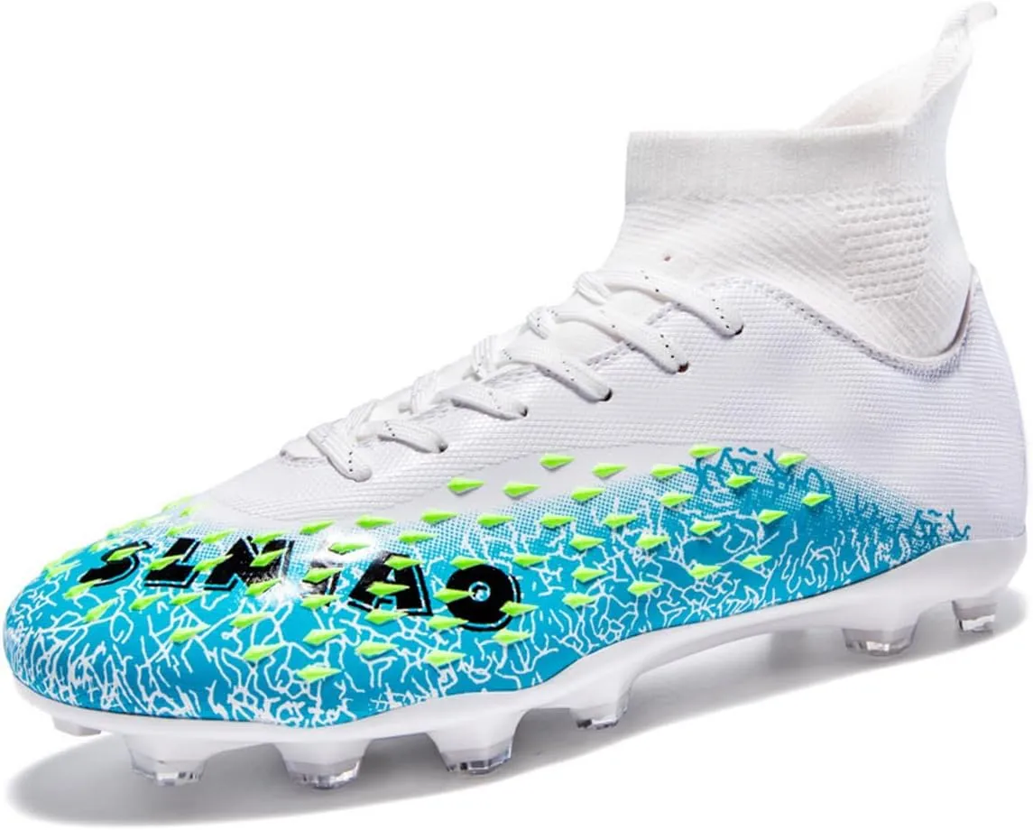 DHOVOR Boys Football Cleats High-Tops Football Shoes for Kids Soccer Cleats Professional Athletic Training Soccer Shoes