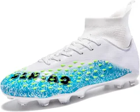 DHOVOR Boys Football Cleats High-Tops Football Shoes for Kids Soccer Cleats Professional Athletic Training Soccer Shoes