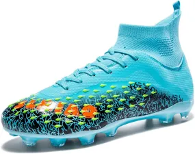 DHOVOR Boys Football Cleats High-Tops Football Shoes for Kids Soccer Cleats Professional Athletic Training Soccer Shoes