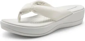 DREAM PAIRS Platform Flip Flops for Women Cushioned Thong Sandals with Soft Eva Foam Insole Lightweight Lycra fabric Comfort Dressy Slides Slippers for Summer Beach