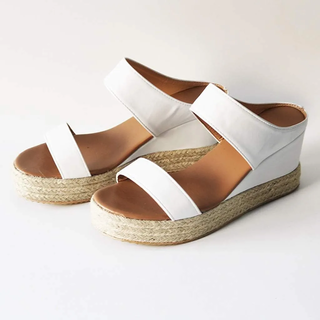 Eduavar Sandals for Women Casual Summer, Orthopedic Sandals for Women Espadrille Wedge Platform Sandals Anti-Slip Sandals