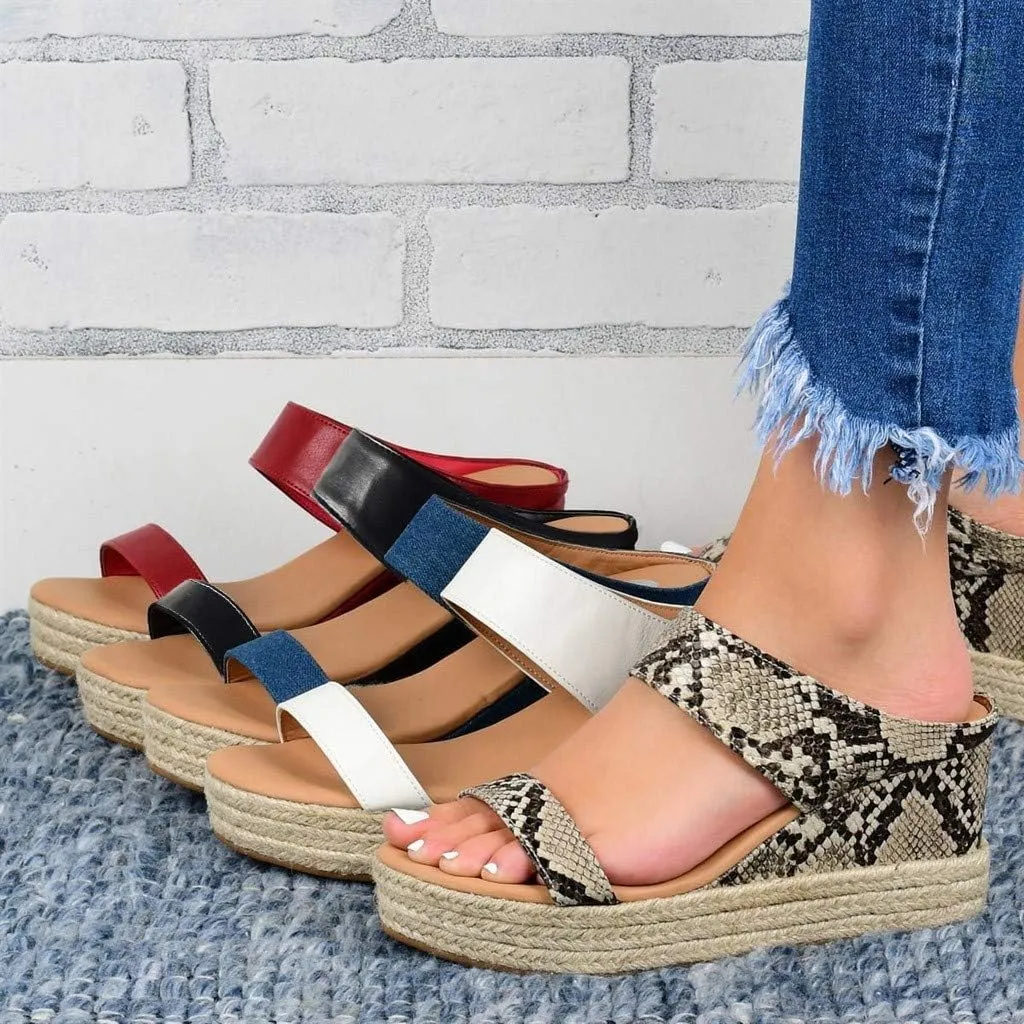 Eduavar Sandals for Women Casual Summer, Orthopedic Sandals for Women Espadrille Wedge Platform Sandals Anti-Slip Sandals