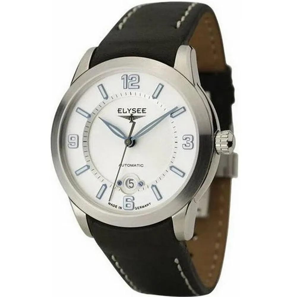 Elysee Mythos IV Automatic Black Leather Men Watch 70934