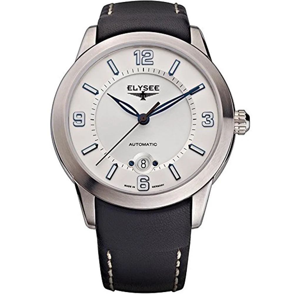 Elysee Mythos IV Automatic Black Leather Men Watch 70934