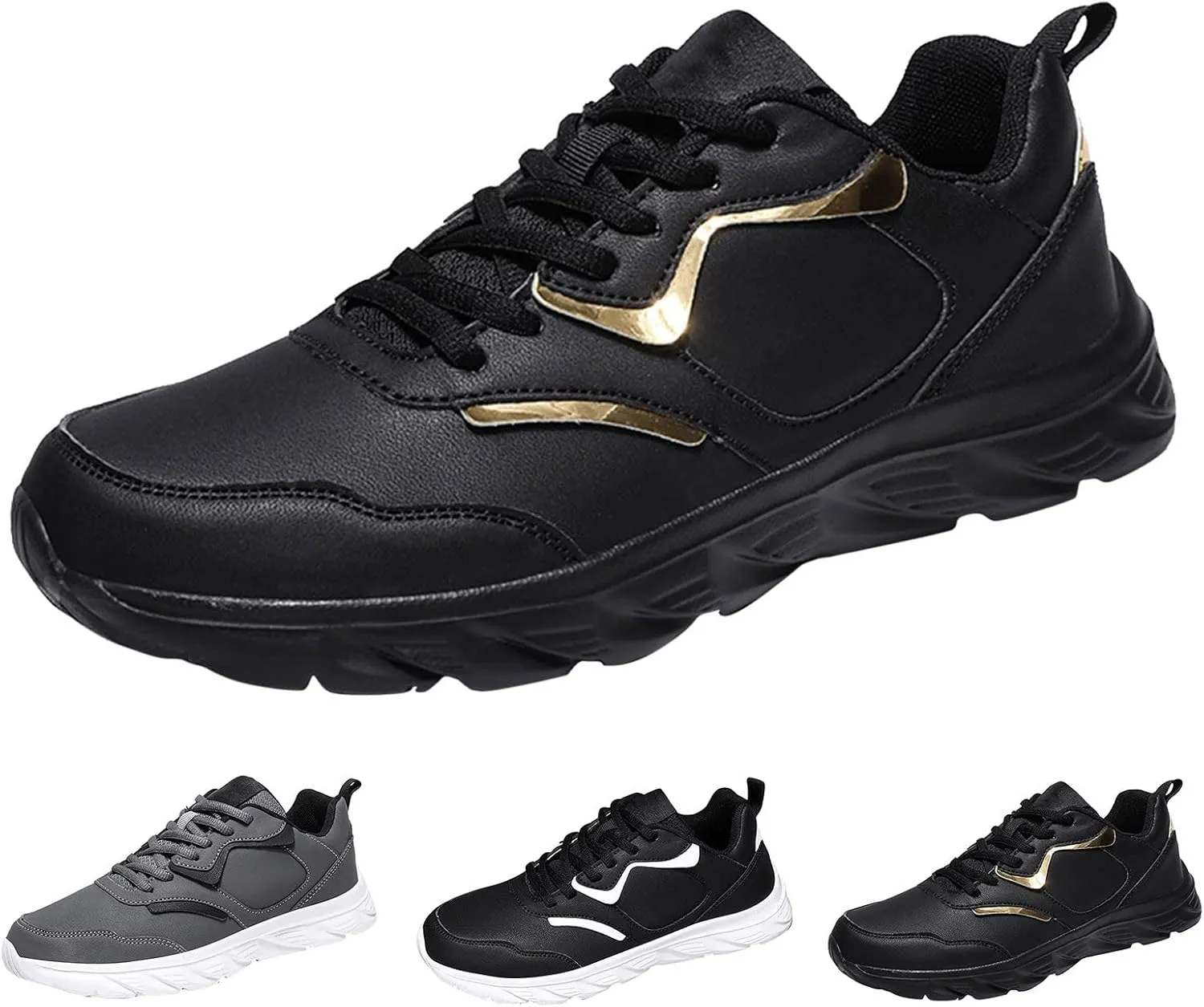 Fashion Men Sports Shoes Flat Lightweight Lace Up Solid Color Comfortable Simple Design Sneaker Boots for Men