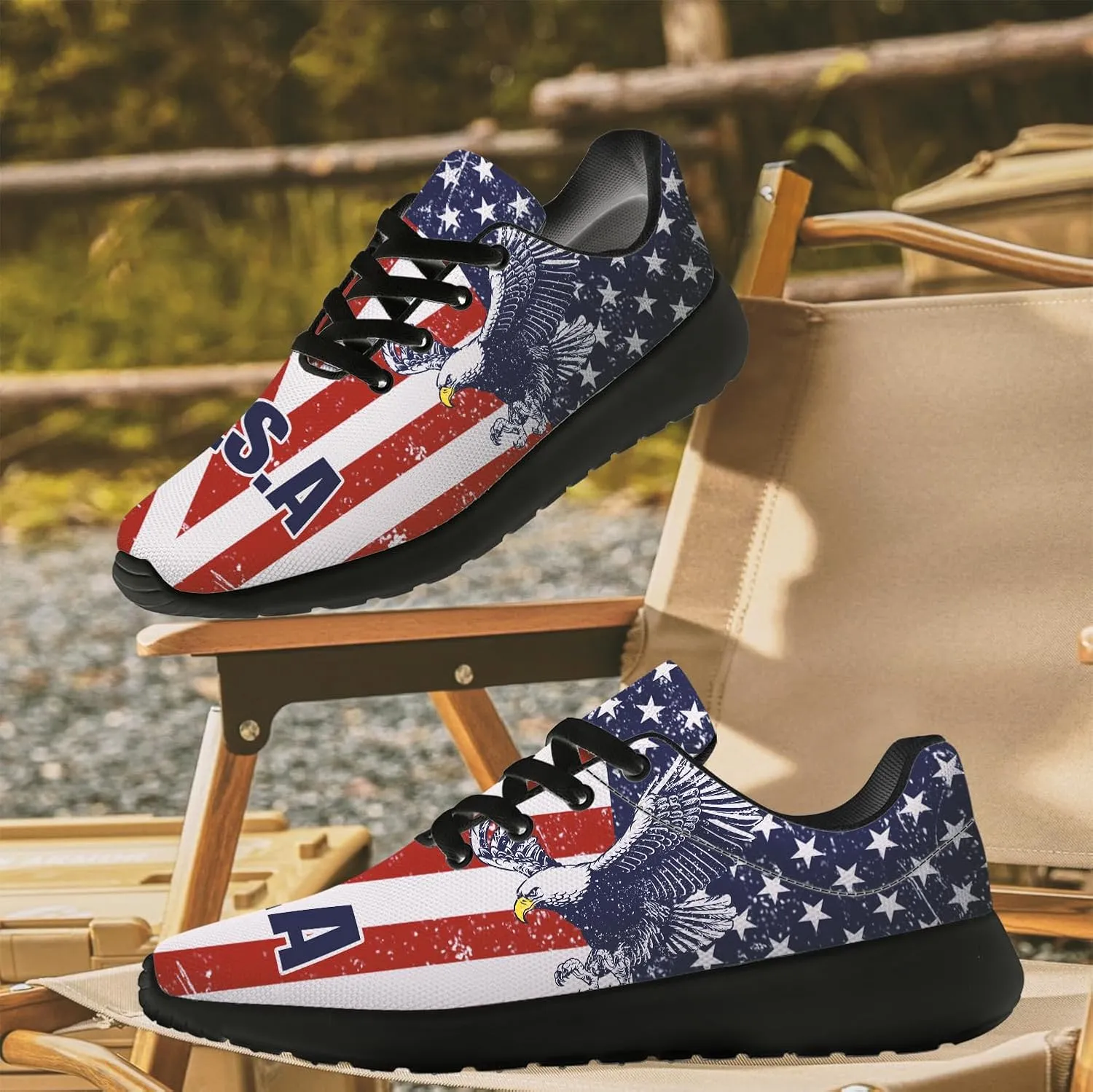 Flag Shoes for Women Men Patriotic Running Shoes Fashion Sneakers Gifts for Men Women