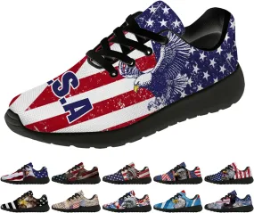 Flag Shoes for Women Men Patriotic Running Shoes Fashion Sneakers Gifts for Men Women