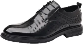 Formal Shoes Dress Oxford for Men Breathable Leather Lace-up Shoe Casual and Formal Tuxedo Shoes for Men Comfortable Men’s Leather Dress Shoes Anti-Slip Slip Resistant Rubber Sole Outdoor