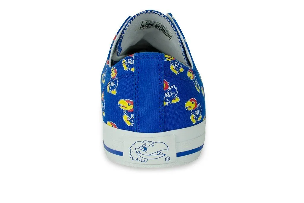 Kansas Jayhawks Row One Blue Women Multi Logo Canvas Lace Up Shoes