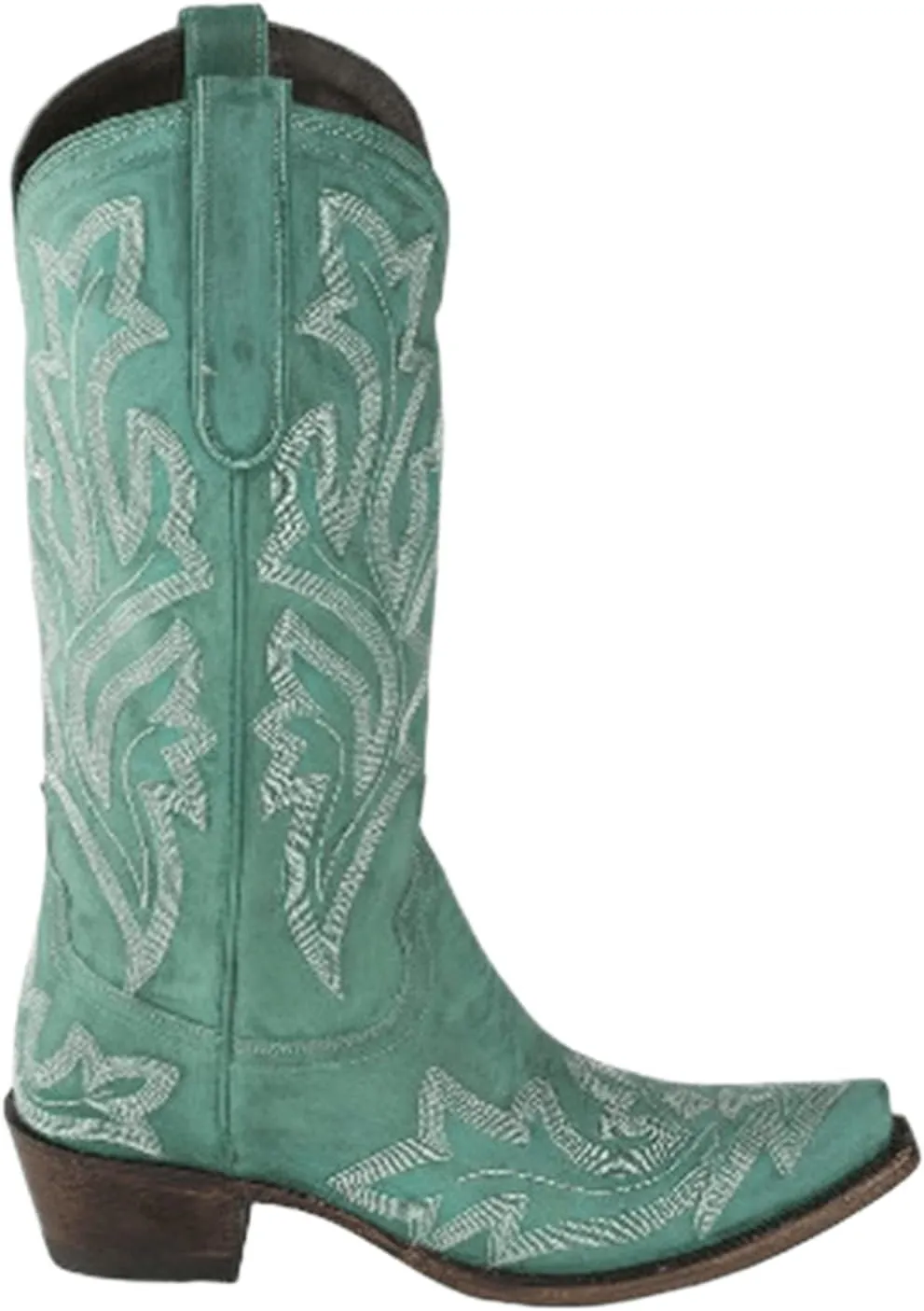 Lausiuoe Cowboy Boots For Women Mid Calf Cowgirl Western Boots Knee High Embroidered Low Heel Fall Chunky Booties
