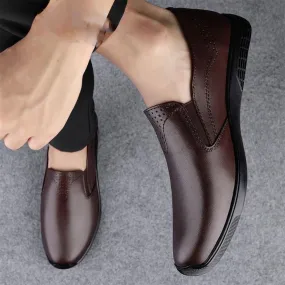 Luxury Genuine Leather Men Loafers Brown Genuine Leather Loafers Man Adult Office Career Mens Shoes Sneakers Driving Shoes
