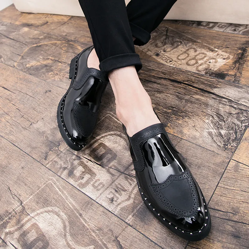 Luxury Patent Leather Slip-On Shoes