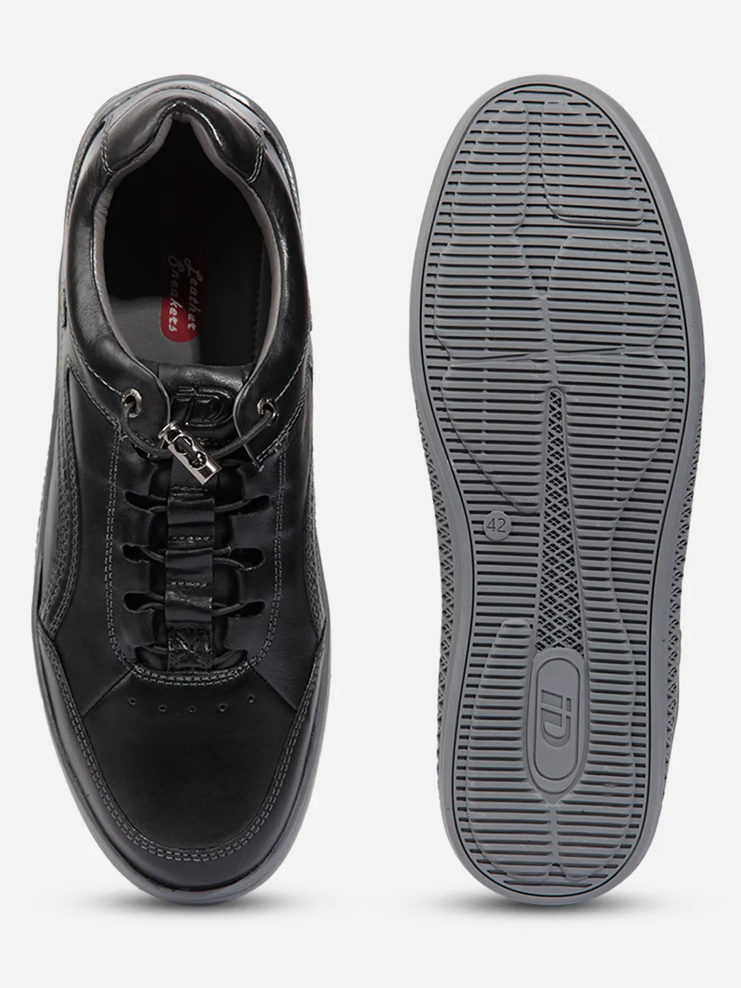 Stylish Mens Black Leather Sneakers - ID3090 for Ultimate Comfort and Fashion