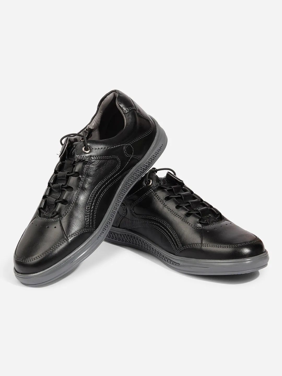 Stylish Mens Black Leather Sneakers - ID3090 for Ultimate Comfort and Fashion