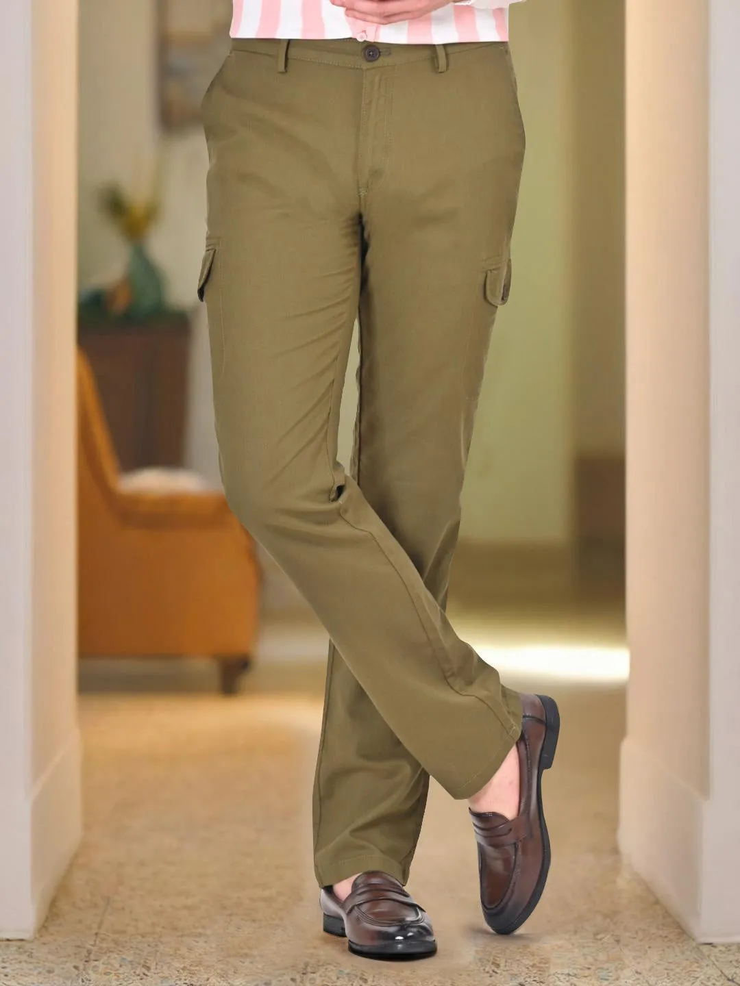 Men Kansas Fit Cotton Trouser