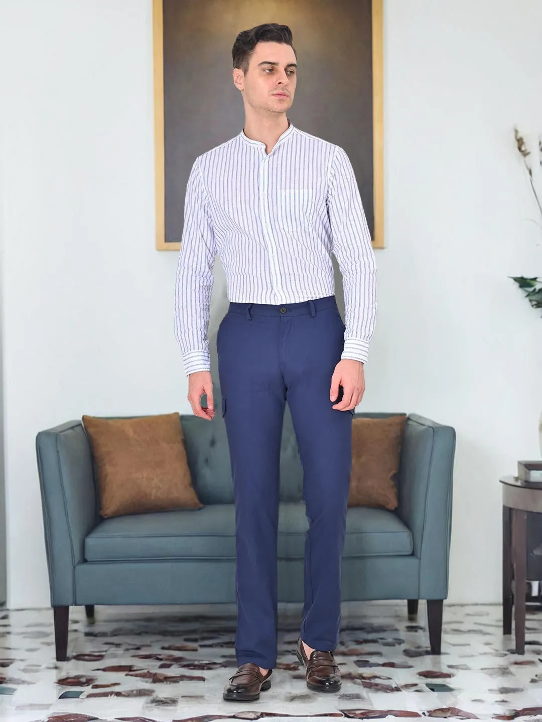 Men Kansas Fit Cotton Trouser