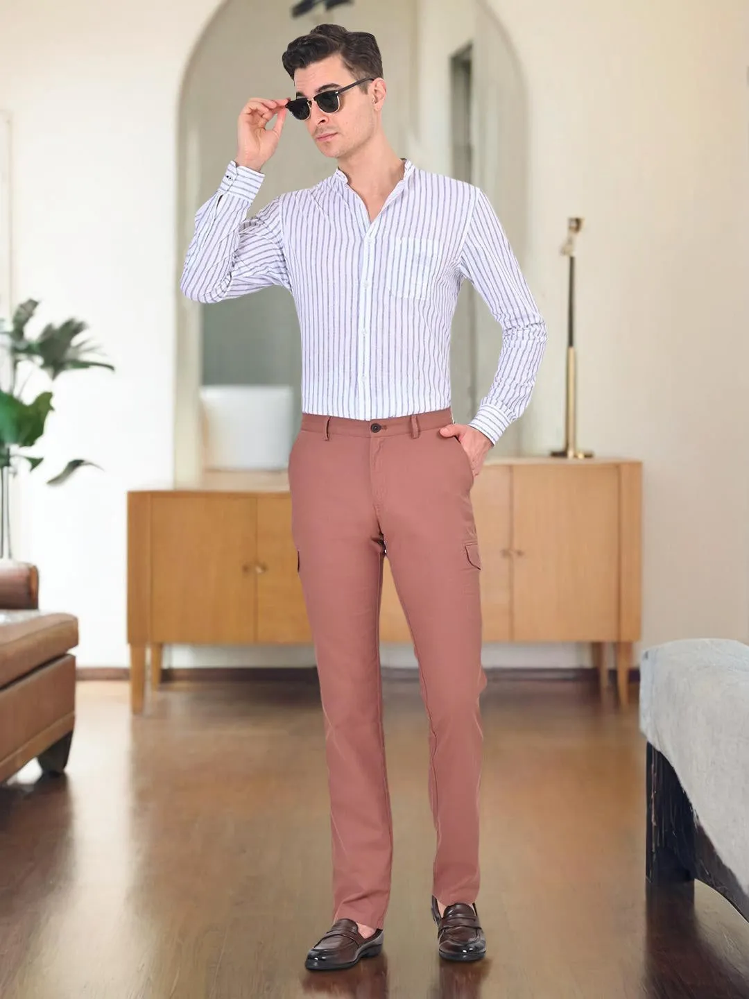 Men Kansas Fit Cotton Trouser