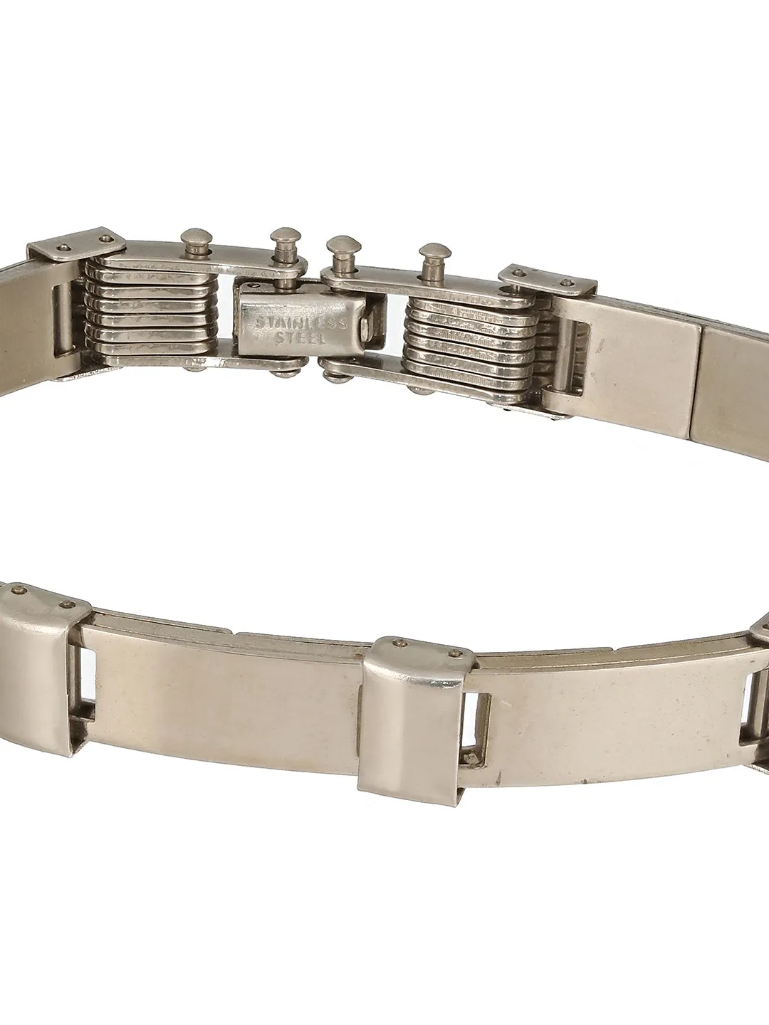Men Silver Plated Link Bracelet