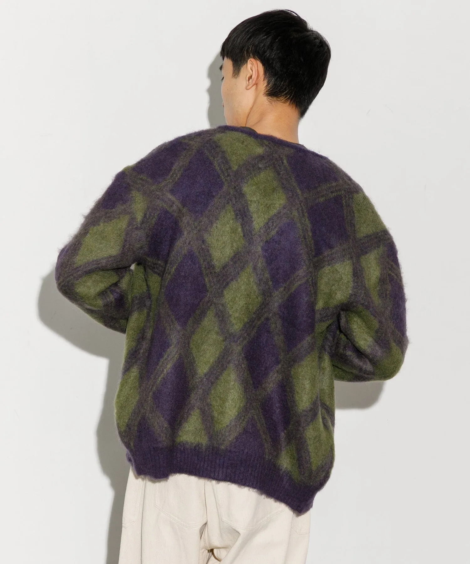 【MEN】NEEDLES Mohair Cardigan-Argyle