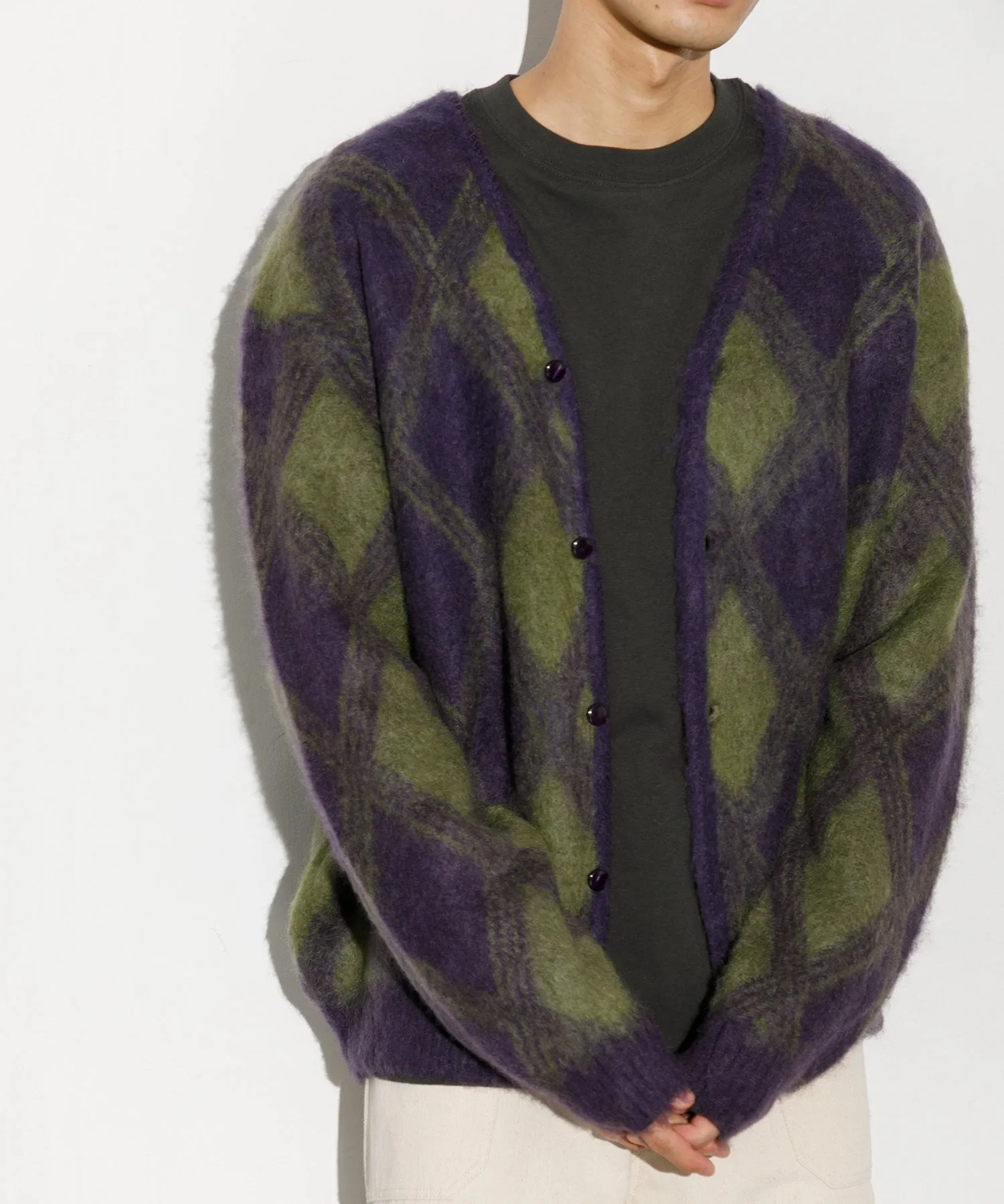【MEN】NEEDLES Mohair Cardigan-Argyle