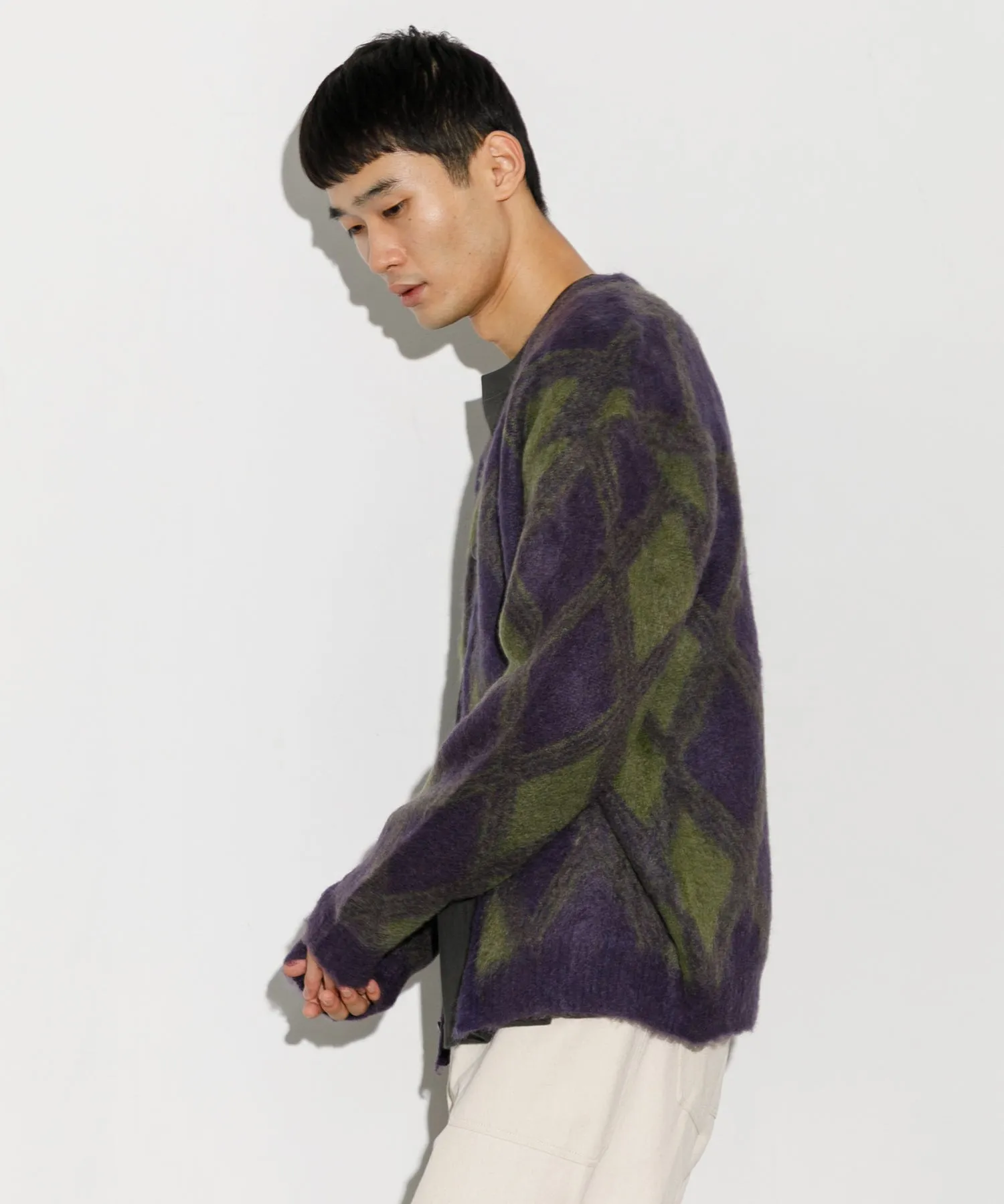 【MEN】NEEDLES Mohair Cardigan-Argyle