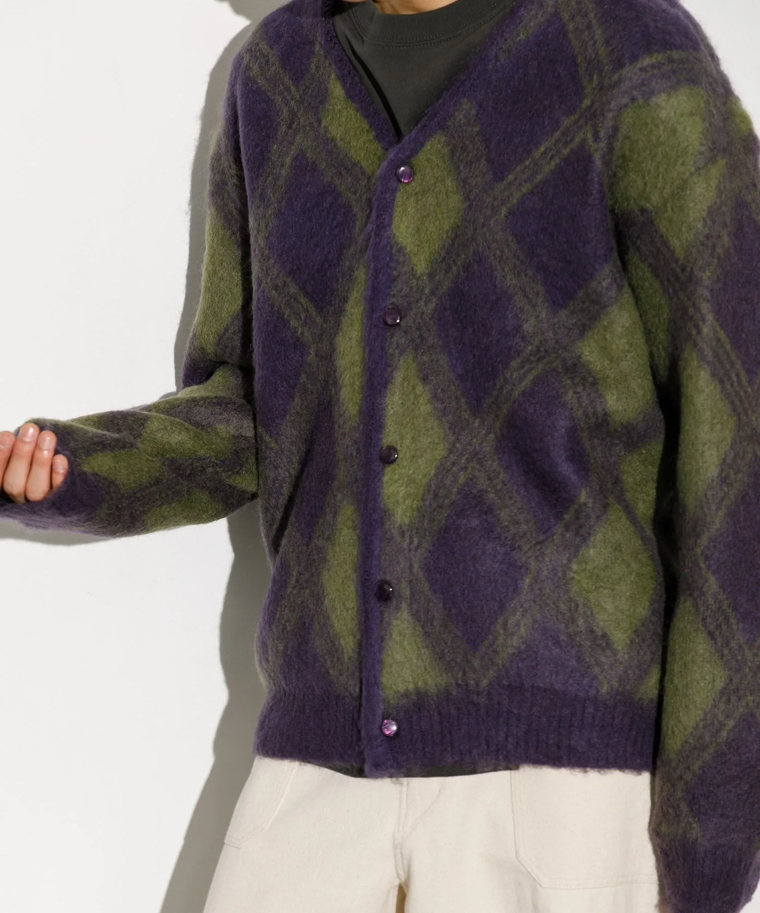 【MEN】NEEDLES Mohair Cardigan-Argyle