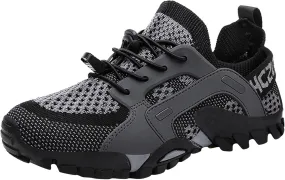 Men's Breathable Stretch Workout Shoes Lace Up Comfortable Light-Weight Shoe Breathable Diabetic Shoes for Men