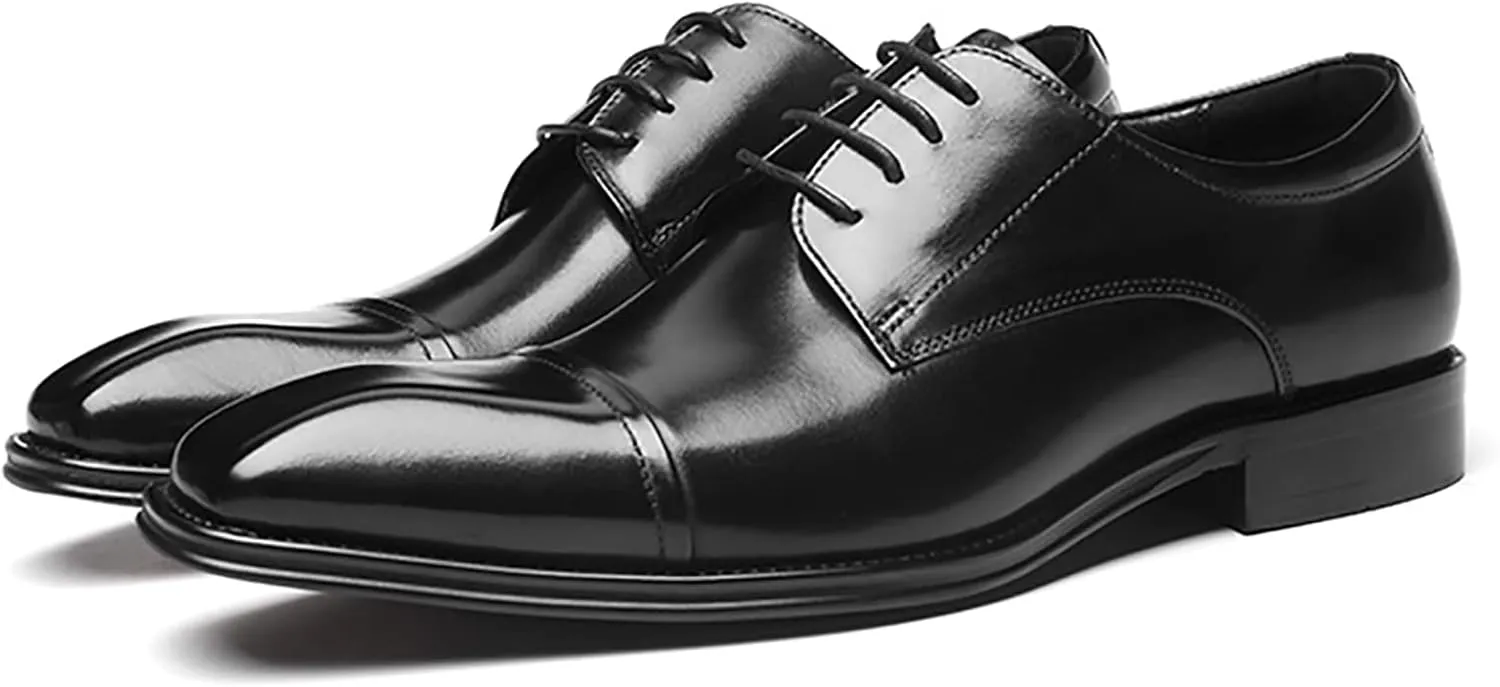 Men's Dress Leather Shoes Formal Loafers for Men Casual Slip On Moccasins Leather Lightweight Driving Shoes Business Shoes,Black,10.5US/46EU