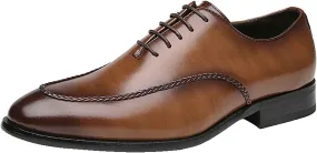 Men's Dress Leather Shoes Formal Loafers for Men Casual Slip On Moccasins Leather Lightweight Driving Shoes Business Shoes,Brown,8.5US/42EU