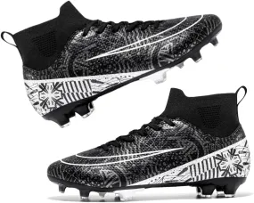 Men's High-Top Cleats Soccer for Football Training - Lightweight Turf Shoes for School - Futsal Shoes for Soccer Game