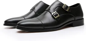 Mens Leather Loafers Casual Shoes Flat Lightweight Casual Moccasin Handmade Slip On Driving Business Shoes Leather Lined Dress Loafers Shoes,Black,9.5US/44EU