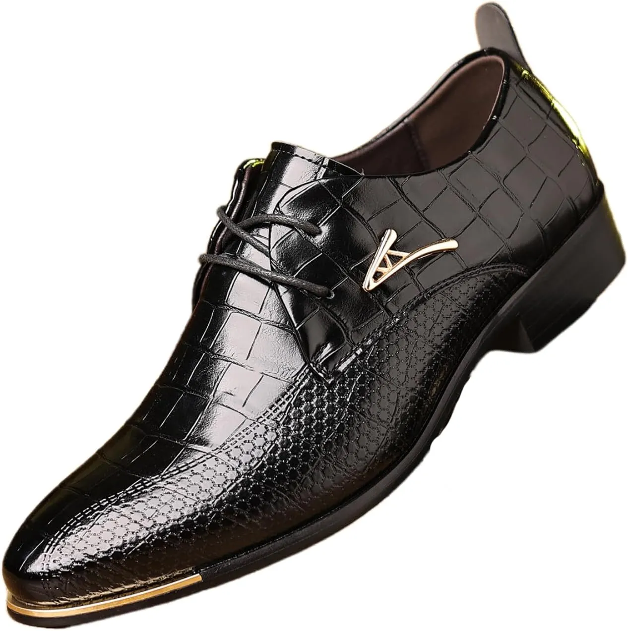 Men's PU Leather Oxford Shoes, Formal Dress Shoes for Wedding Party Office