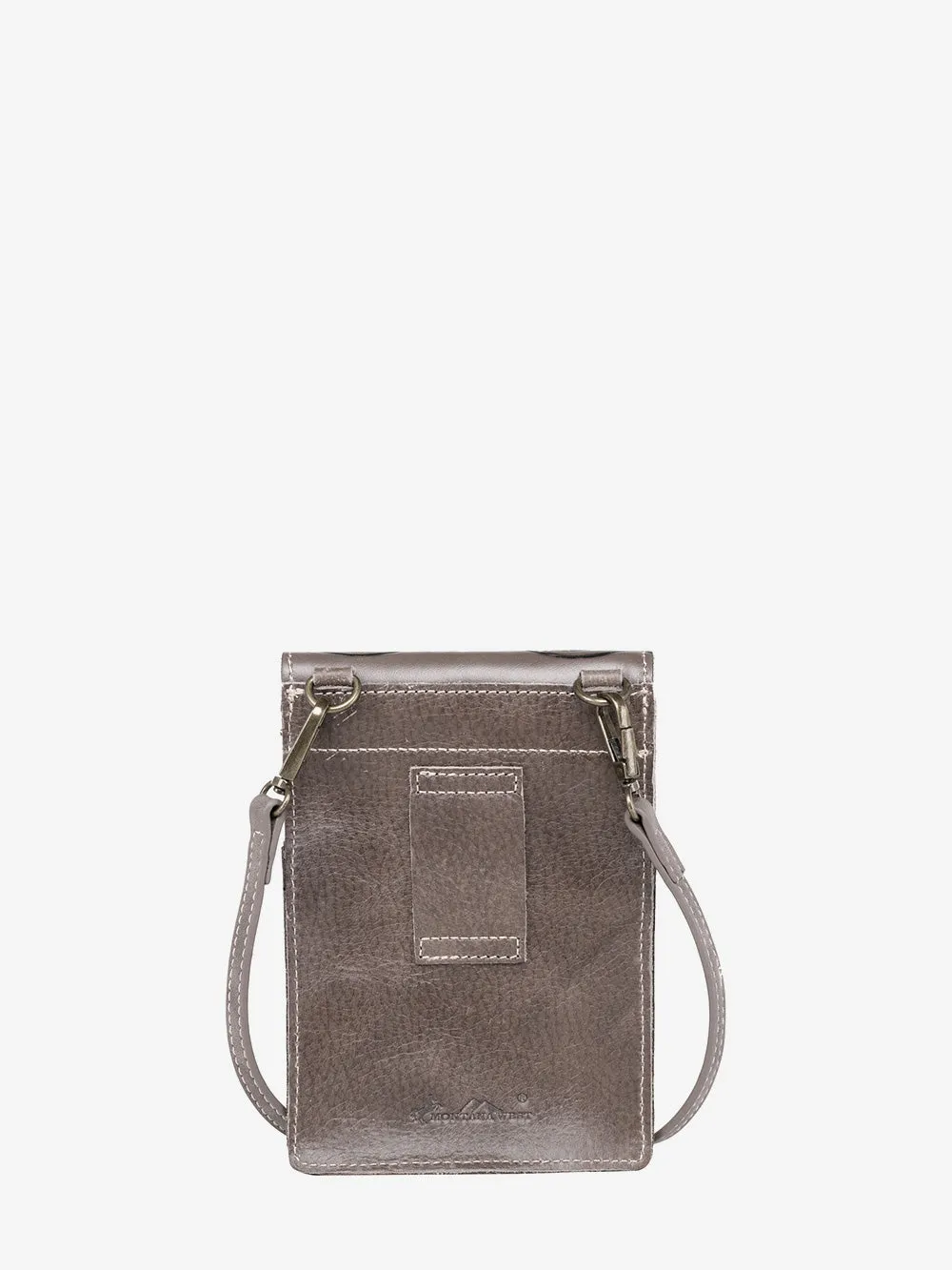 Montana West Floral Tooled Genuine Leather Belt Loop Multi-function Crossbody Phone Holster Pouch