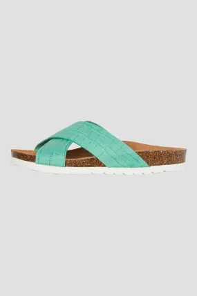 Stina Leather Sandals in Green