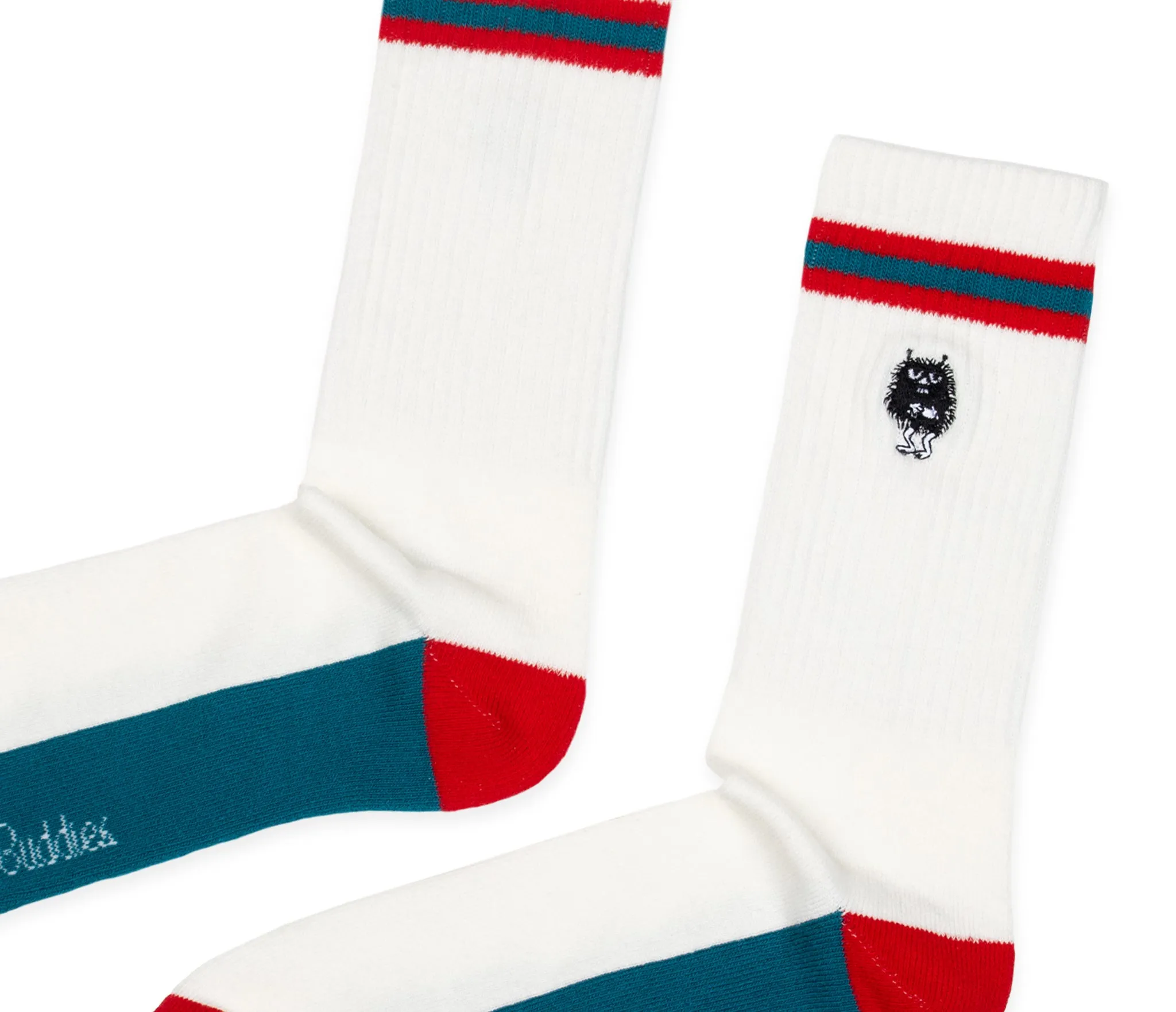 Stinky Embroidery Men Socks - White