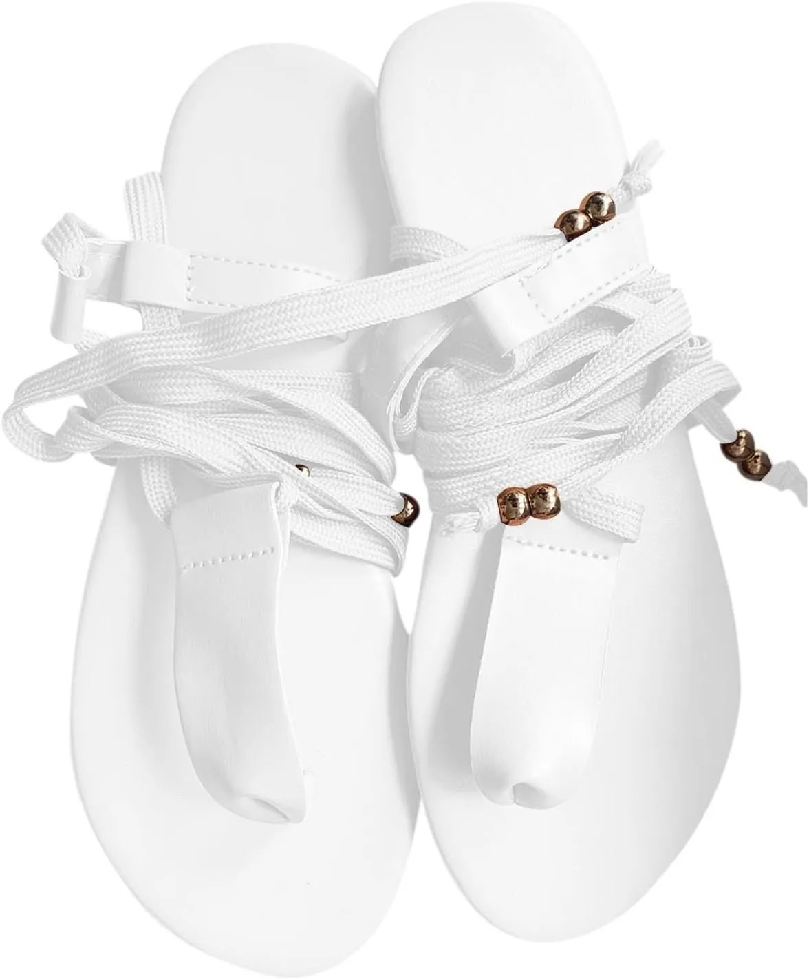 Strap Flip Flops for Women Hollow Out Thong Sandals Splicing Comfort Summer Cooling Beach Flip-Flops Side Drawstring