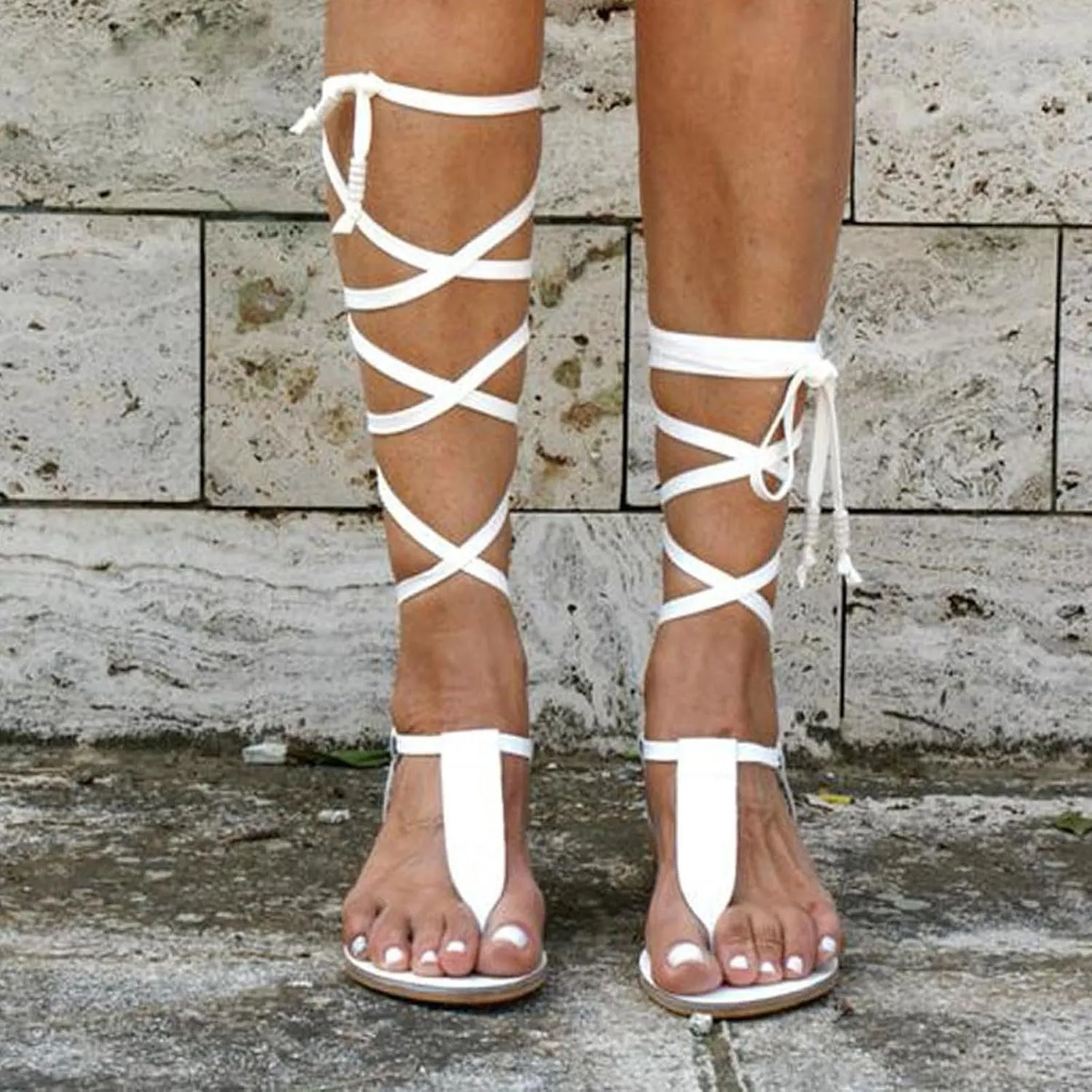 Strap Flip Flops for Women Hollow Out Thong Sandals Splicing Comfort Summer Cooling Beach Flip-Flops Side Drawstring