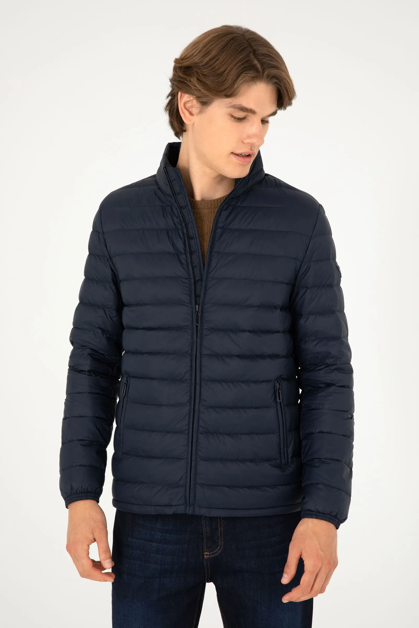 Navy USPA Mens Duck Feather Jacket - VR033 USPJK146 by US POLO ASSN.