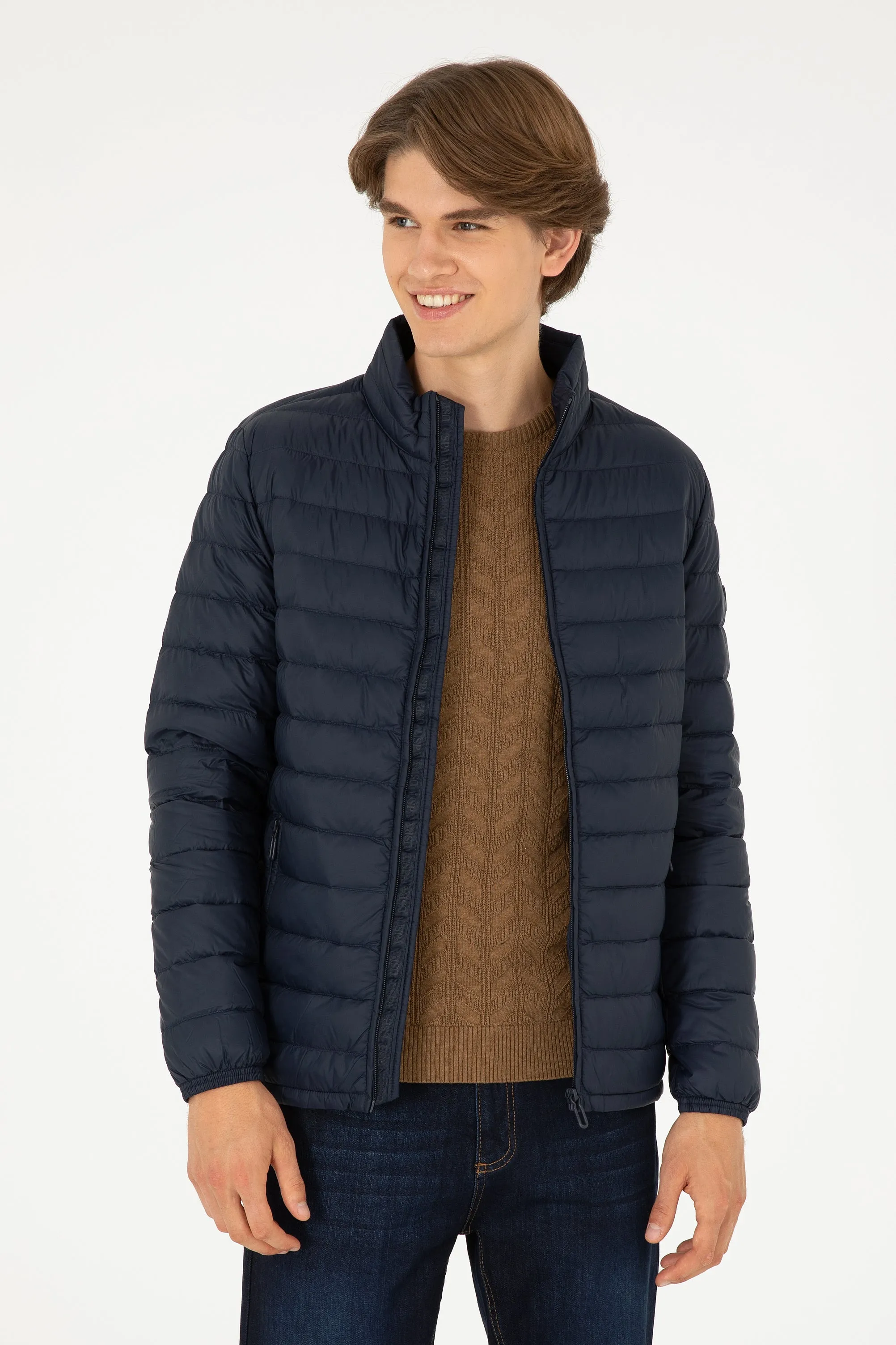Navy USPA Mens Duck Feather Jacket - VR033 USPJK146 by US POLO ASSN.