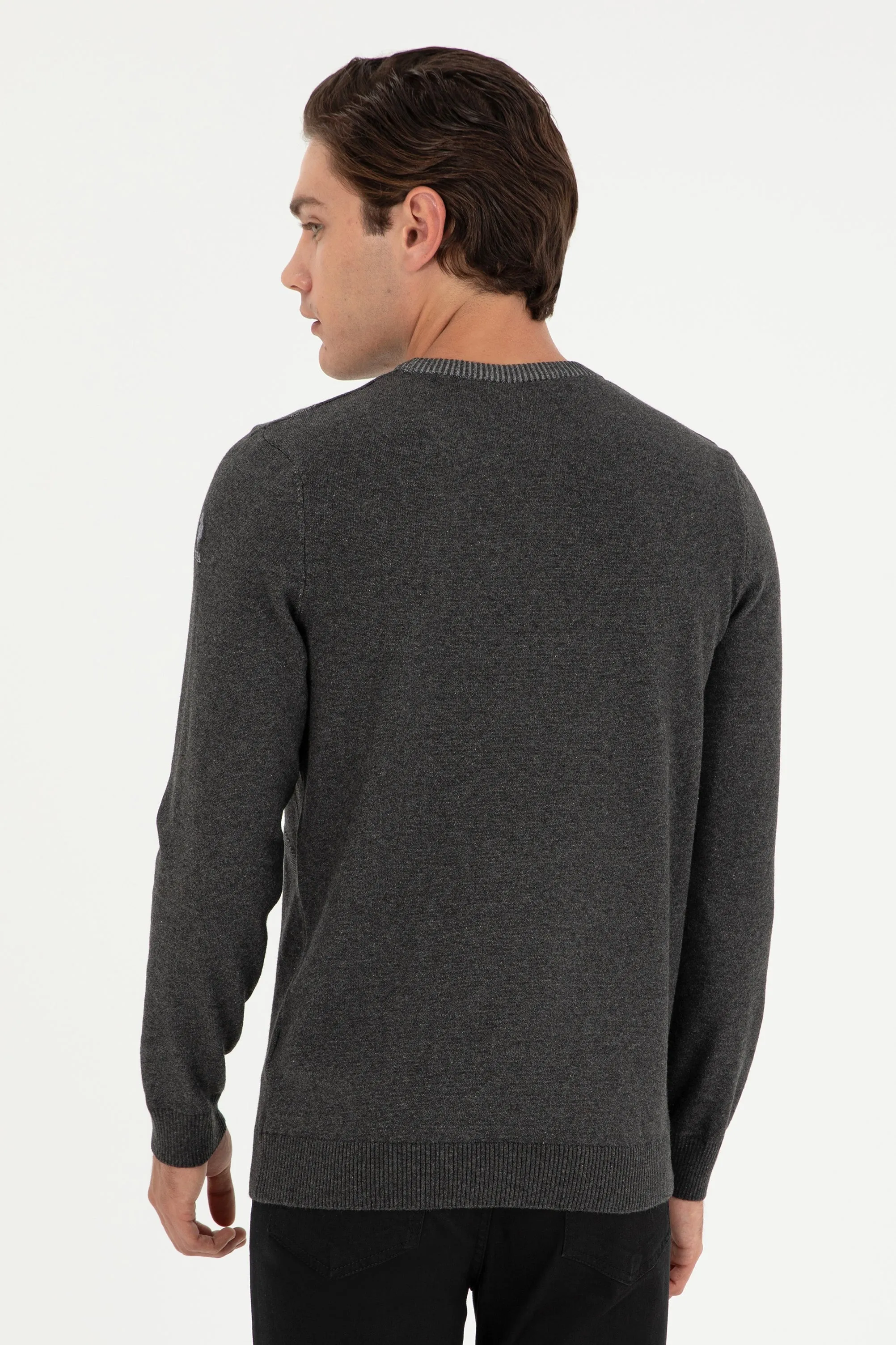 USPA Men Jumper R/Neck Anthracite VR06 Anthracite USPJR354 US POLO ASSN.