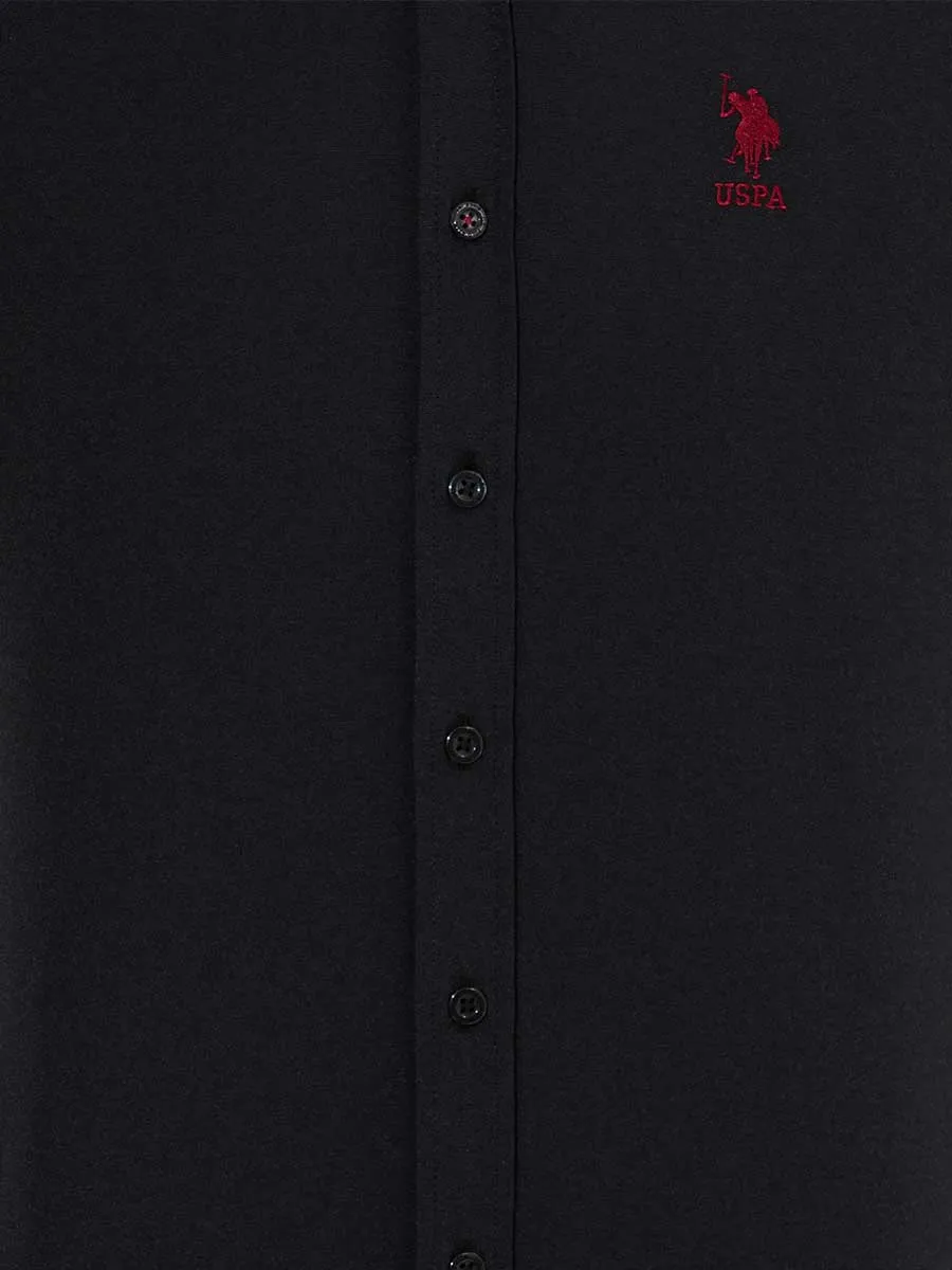 USPA Shirt Men Black VR046 USPSH272 Regular Fit US Polo Assn.